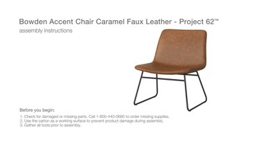 Project 62 bowden faux leather and metal dining chair caramel hot sale