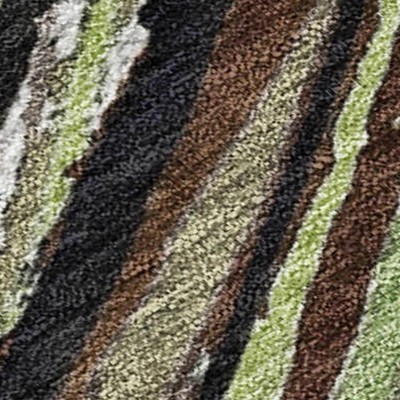 HomeRoots 9' X 12' Artichoke Green Brown And Ivory Abstract Washable Indoor Outdoor Area Rug