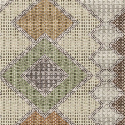 HomeRoots 3' X 5' Brown Copper And Fern Green Geometric Washable Indoor Outdoor Area Rug