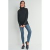 Hello Miz Women's Long Sleeve Mock Neck Button Cuff Maternity Top - 4 of 4