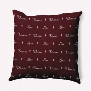 16"x16" Valentine's Day Love Dream Square Throw Pillow Burgundy - e by design - 1 of 4
