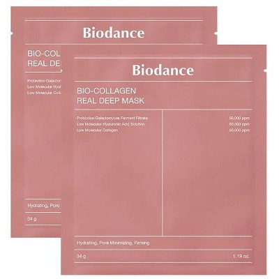 Biodance Bio Collagen Real Deep Mask (2 Sheets x 1.19 oz.) Face Sheet Masks for Intense Skin Hydration & Rejuvenation