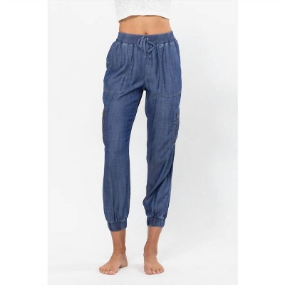 Women's Denim Cargo Joggers - sneak peek