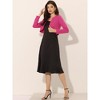 INSPIRE CHIC Women's Solid Open Front Curved Hem Stretchy Fabric Crop Bolero Shrug - 3 of 4
