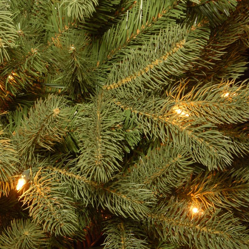 National Tree Company 7.5 ft Pre-Lit 'Feel Real' Artificial Slim Downswept Christmas Tree, Green, Douglas Fir, White Lights, Includes Stand, 4 of 8