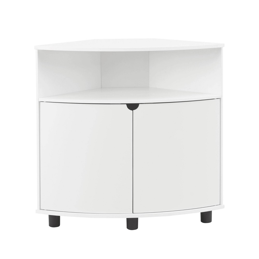 Photos - Wardrobe miBasics Oahu Corner Accent Cabinet with Led Lights White