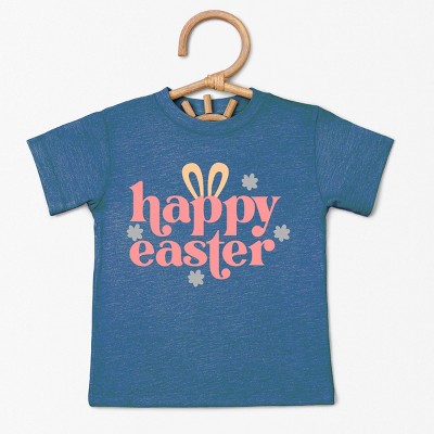 The Juniper Shop Happy Easter With Ears Toddler Short Sleeve Tee