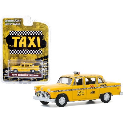 1974 Checker Taxi Cab #804 Yellow "Sunshine Cab Company" "Taxi" (1978-1983) TV Series "Hollywood Series" Release 29 1/64 Diecast Model Car Greenlight