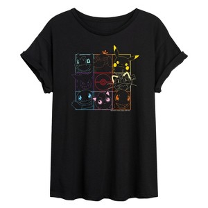 Women's - Pokémon - Character Grid Oversized Graphic T-Shirt - 1 of 4