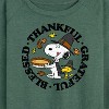 Women's - Peanuts - Thankful Grateful Blessed Lightweight French Terry Wide Neck Long Sleeve Shirt - 2 of 4