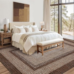 Braided Print Area Rug - 100% Polyester, 350gsm Pile Weight, TPR Non-Slip Backing, Washable, Farmhouse Design, Multiple Sizes - 1 of 4