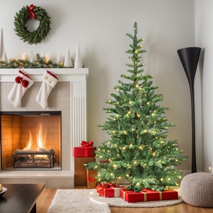 Resenkos Artificial 8ft  LED-lit Christmas Tree with 1307PE/PVC Mixed Branch Tips - 1 of 4