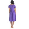 24seven Comfort Apparel Petite Midi Dress with Short Sleeves and Pocket Detail - 3 of 4