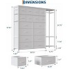 Clothes Rack with 16 Fabric Drawers, Portable Closet Wardrobe with 2 Shelves and Hanging Rod, Heavy Duty Garment Rack, Storage Organizer - 2 of 4