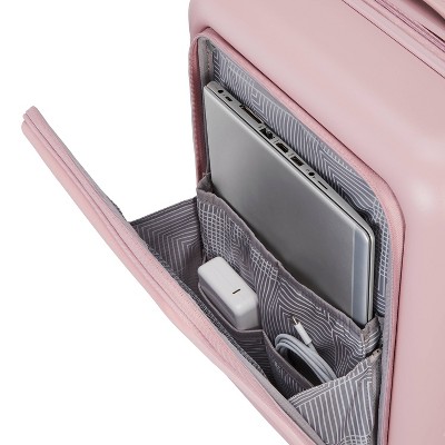 American Tourister Open Front Hardside Carry On Spinner Suitcase - Cosmetic Pink‼️light dirt gently used‼️