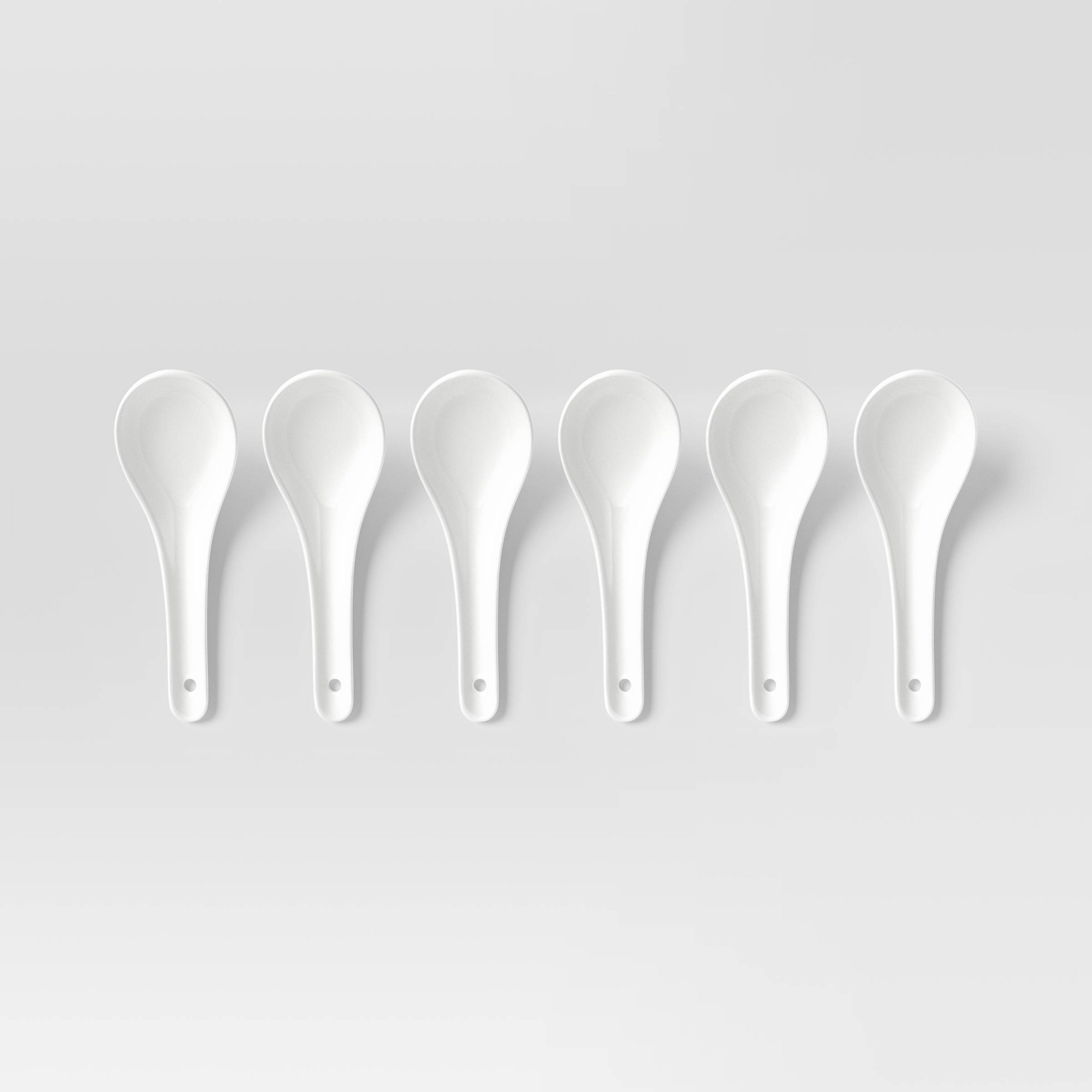 6pk New Porcelain Soup Spoons White - Threshold™