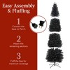 Best Choice Products Pre-Lit Black Artificial Christmas Tree, Holiday Pencil Tree w/ Metal Base - 4 of 4