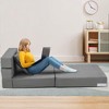 Convertible Folding Sofa Bed, Futon Sleeper Chair with Pillow, High-Density Memory Foam Sofa Bed, Foldable Mattress for Living Room/Dorm/Apartment - 2 of 4