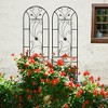 Lirago Black, 86.61"H * 19.68"W * 0.51"D, 4 pieces, Weatherproof Multi-functional Outdoor Screen - Laser-Cut Galvanized Steel Panel - 3 of 4