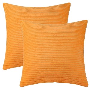 Unique Bargains Corduroy Modern Solid Striped Couch Sofa Home Decorative Pillow Covers 2 Pcs - 1 of 4