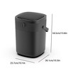 JANSNO 3 Gallon Trash Can with 3 Activation Modes, Portable PU Handle and Hidden Trash Bag Storage Compartment - 3 of 4