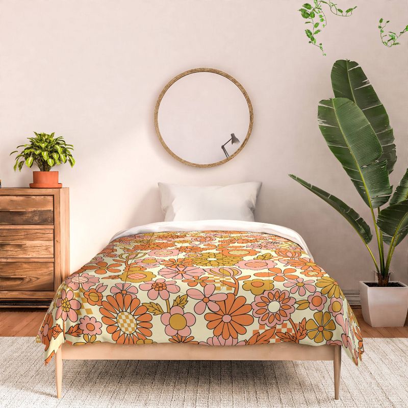 Jenean Morrison Checkered Past in Coral Comforter Set Orange/Pink - Deny Designs, 4 of 6