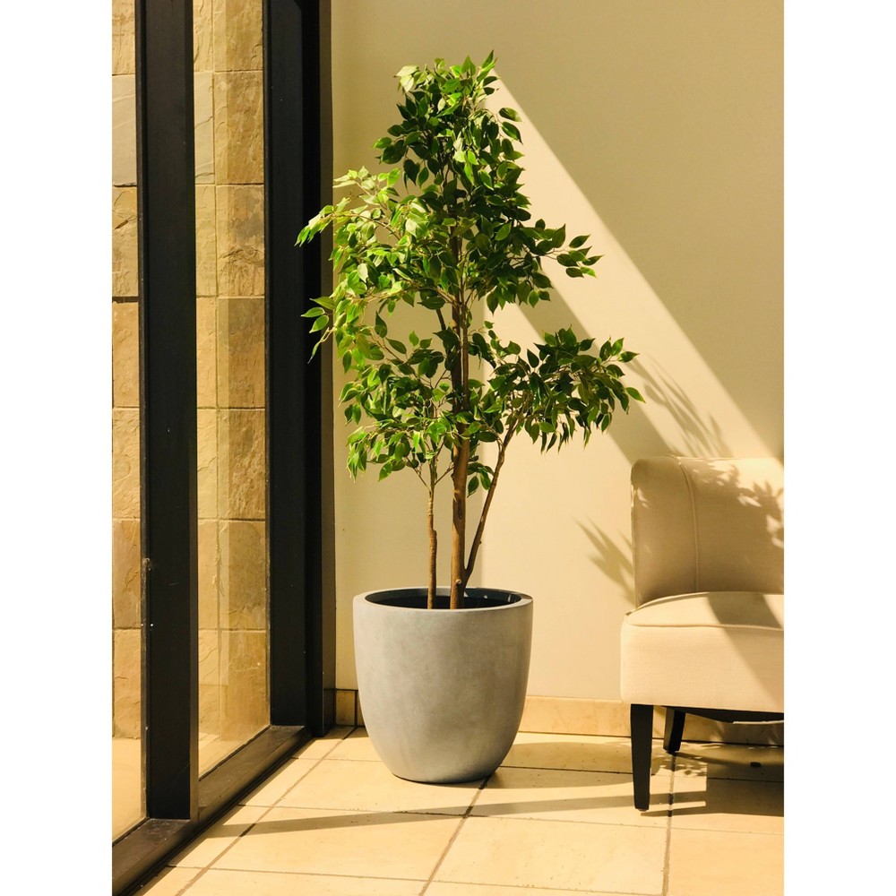 Photos - Flower Pot Rosemead Home & Garden, Inc. 9" Concrete/Fiberglass Elegant Indoor/Outdoor Planter Slate Gray