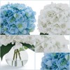 Artificial Hydrangea Flowers in Glass Vase with Faux Water, Fake Hydrangeas, Faux Flower Arrangements for Home Office, Table Centerpiece(2Pcs) - 3 of 4