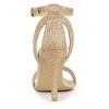 Allegra K Women's Glitter Open Toe Ankle Buckle Strap Stiletto High Heel Sandals - 3 of 4