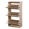 Gulches 3-Drawer Wood Shoe Cabinet - 23.6'' Entryway Shoe Rack Organizer, 3-Tier Flip-Down Drawers Storage for Bedroom/Living Room/Hallway - 4 of 4