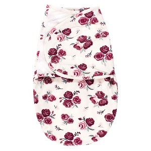 Hudson Baby Infant Girls Plush Faux Fur Swaddle Wrap, Rose, 0-3 Months - 1 of 2
