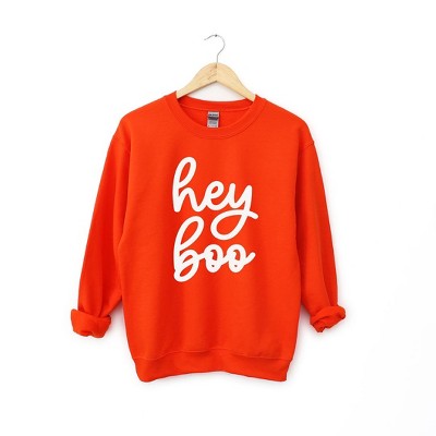 Simply Sage Market Women's Graphic Sweatshirt Hey Boo Cursive Puff Print