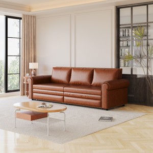 King Size Chesterfield Sofa, 3-in-1 Convertible Sofa Bed with Pull-Out Sleeper, Bed with Nailhead Trim and Rolled Arms-Baofuwish - 1 of 4