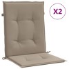 vidaXL Garden Lowback Chair Cushions 2 pcs Taupe 39.4"x19.7"x1.2" Oxford Fabric - 2 of 4