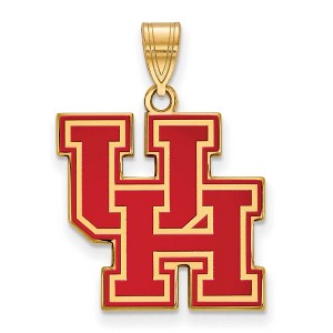Black Bow Jewelry 14k Yellow Gold Plated Sterling Silver Houston Cougars NCAA Large Pendant - 1 of 3