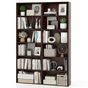 Tangkula 2PCS 70" all 6-Tier Bookcase w/ 6 Open Shelves Anti-Toppling Kits Living Room - 1 of 4