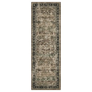 COZONY  Vintage Floral Area Rug, Non-Slip Washable Low Pile Carpet, Indoor Distressed Accent Floor Cover for Living Room and Bedroom - 1 of 4
