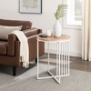 NicBex 18"W Metal End Table with Metal Legs and Grooved Design Side Table Nightstand for Living Room - 2 of 4