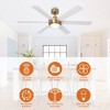 Parrot Uncle 54" Modern Gold LED Ceiling Fan with Light and Remote - 2 of 4