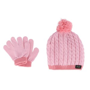 Polar Extreme Kids' Toddler Cable Knit Winter Beanie and Mitten Set - 1 of 3