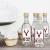 Big Dot of Happiness Prancing Plaid - Mini Wine and Champagne Bottle Label Stickers - Reindeer Holiday and Christmas Party Favor Gift - Set of 16 - 3 of 4