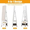 White 360°Swivel Jewelry Armoire, Floor Standing Locking with Full Length Mirror,Bottom Drawer, Shelf, Wheels,White Cabinet with Storage Capacity Bo - 4 of 4