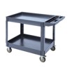 Service Cart, Plastic Utility Cart with 2 Shelves and 550Lb Capacity, Rolling Work Cart with 360¡ã Swivel Wheels - 2 of 4