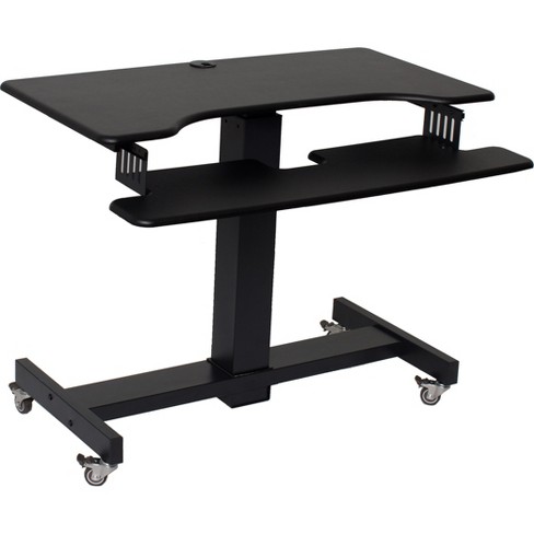 Height Adjustable Mobile Sit To Standing Desk Black Rocelco Target