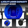 SILVEL 4.3 Cu.Ft. Concrete Mixer Machine, 450W 3/5HP Electric Cement Mixer Machine with Wheel and Stand for Stucco,Mortar, Seeds,Blue - 4 of 4