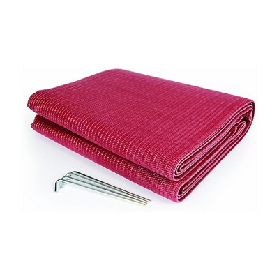 Camco 42882 Reversible Design 6 by 9 Foot Outdoor Camping UV Coated Breathable Portable RV Awning Leisure Mat Pad, Woven Burgundy
