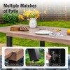 Captiva Designs 1pc Rectangular Steel Table with Umbrella Hole & 2 tabletop Leaves - 2 of 4