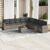vidaXL Garden Sofa Set Grey PE rattan, powder-coated steel 10 Piece Set - 2 of 4