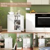 ORRD 34.6" White Metal Pantry Cabinet with Adjustable Shelves, Freestanding Storage for Apartment & Dining Room - 4 of 4