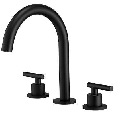 BWE 8 in. Widespread Double Handle Bathroom Faucet With Pop-up Drain Assembly